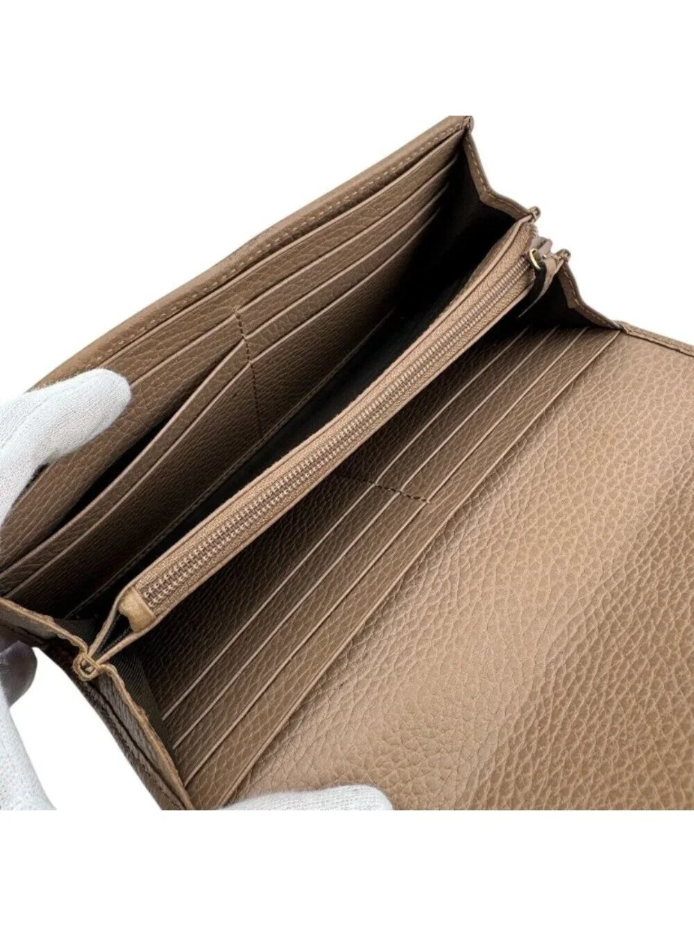 Gucci GG Marmont Leather Wallet Beige